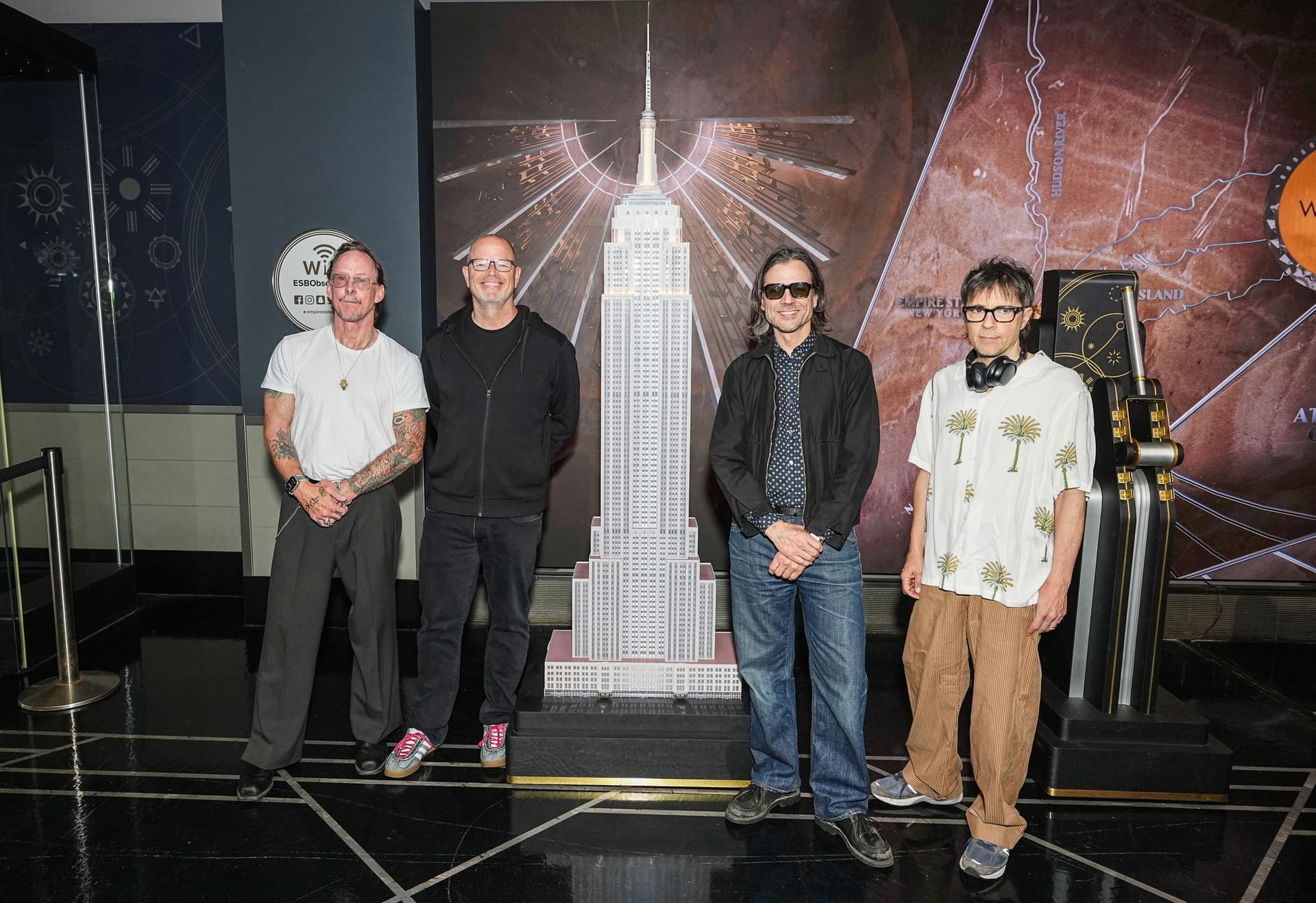Weezer with the Empire State Building model