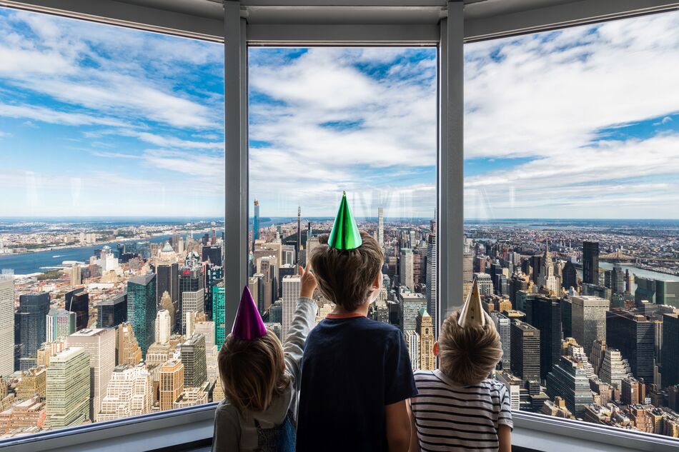Children at the Empire State Building Observatory's 102nd Floor Observatory