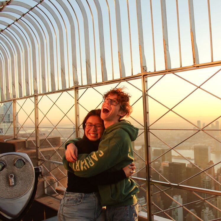 sunrise view from the 86th floor observation deck
